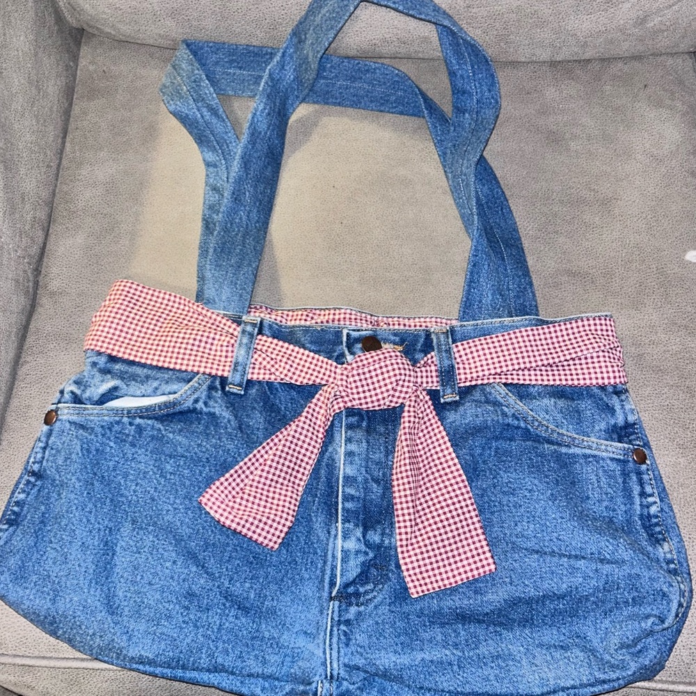50%offw❤️ Handmade upcycled denim purse from wrangler western boho was $60